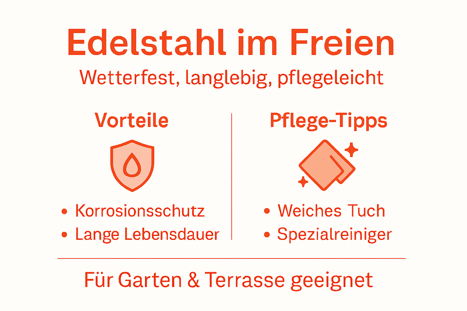 Übersicht: Die wichtigsten Vorteile von Edelstahl und praktische Pflegetipps auf einen Blick