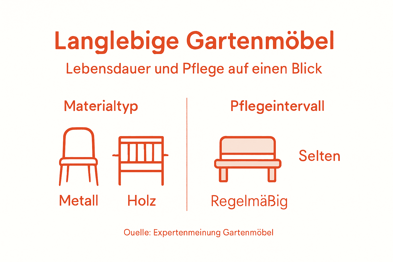 Übersicht: Wie lange halten Gartenmöbel und wie oft ist Pflege nötig?