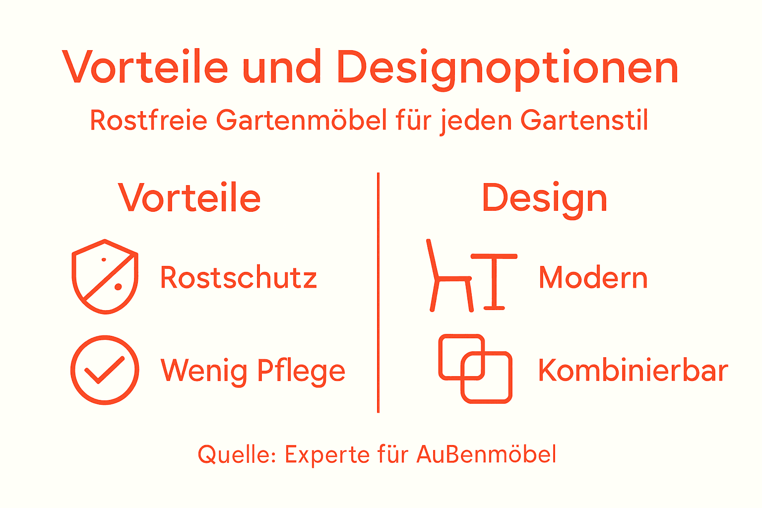 Infografik: Die Vorteile und das Design von Gartenmöbeln aus Edelstahl