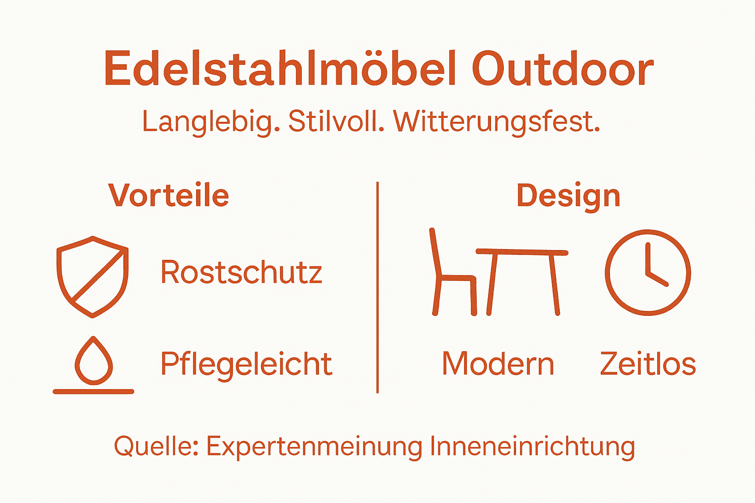 Infografik: Die Vorteile von Outdoor-Möbeln aus Edelstahl – modernes Design trifft auf Funktionalität