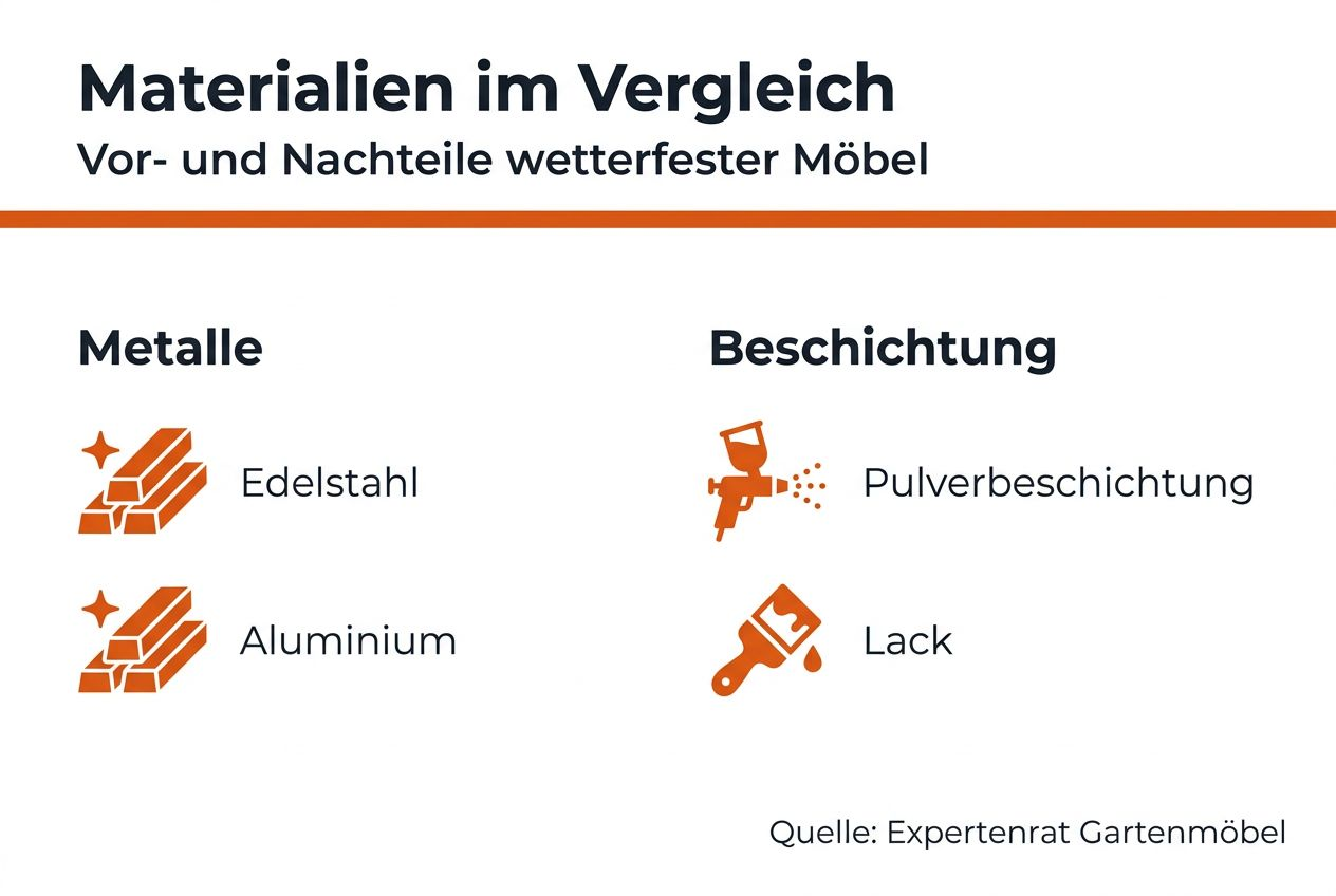 Übersicht der besten Materialien für wetterfeste Gartenmöbel