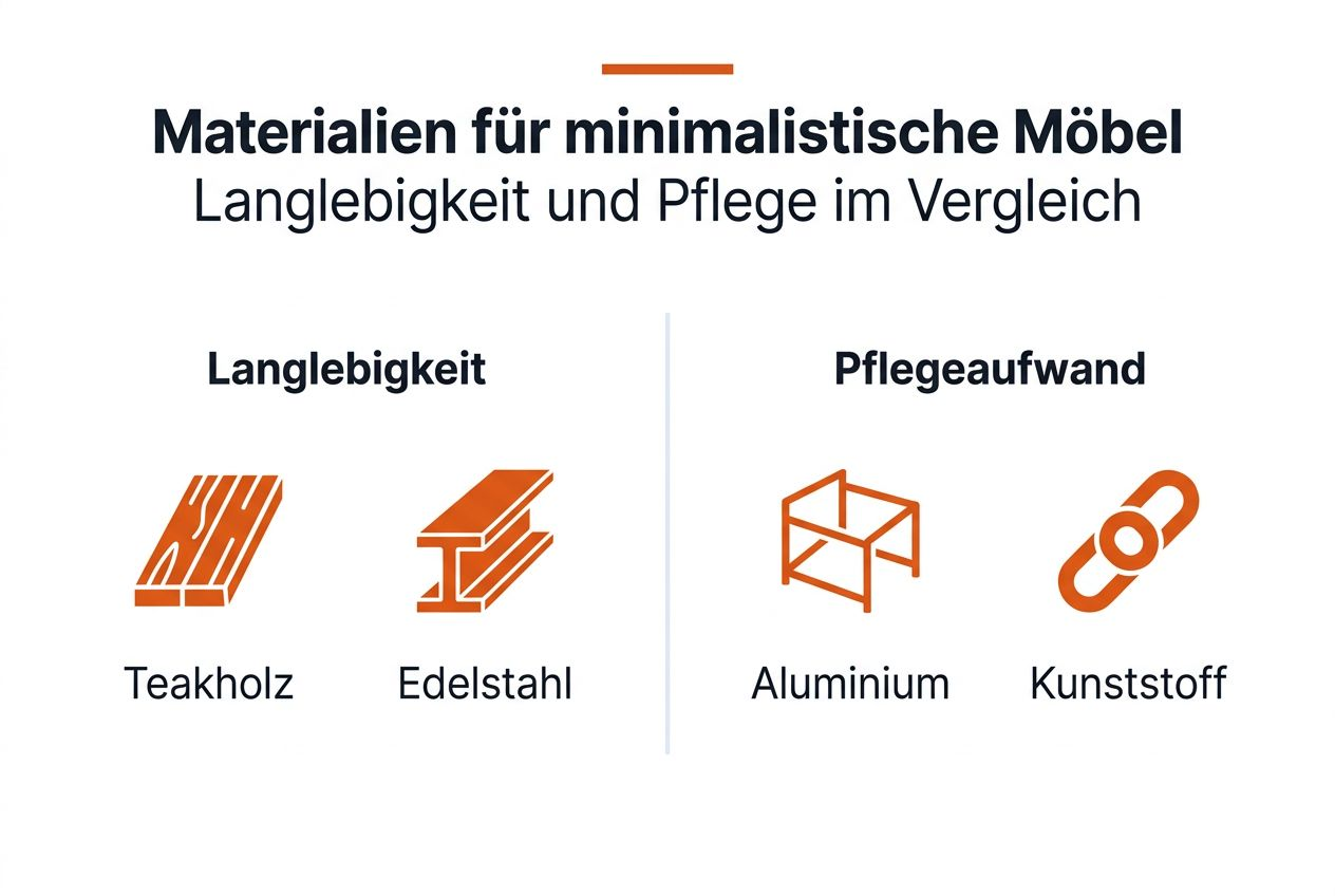 Infografik: Die besten Materialien für stilvolle Gartenmöbel im minimalistischen Design