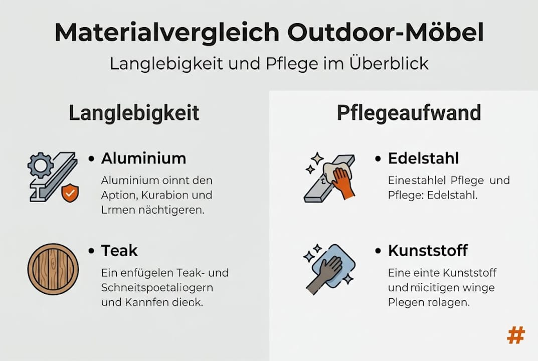 Infografik: Welches Material eignet sich am besten für Gartenmöbel?