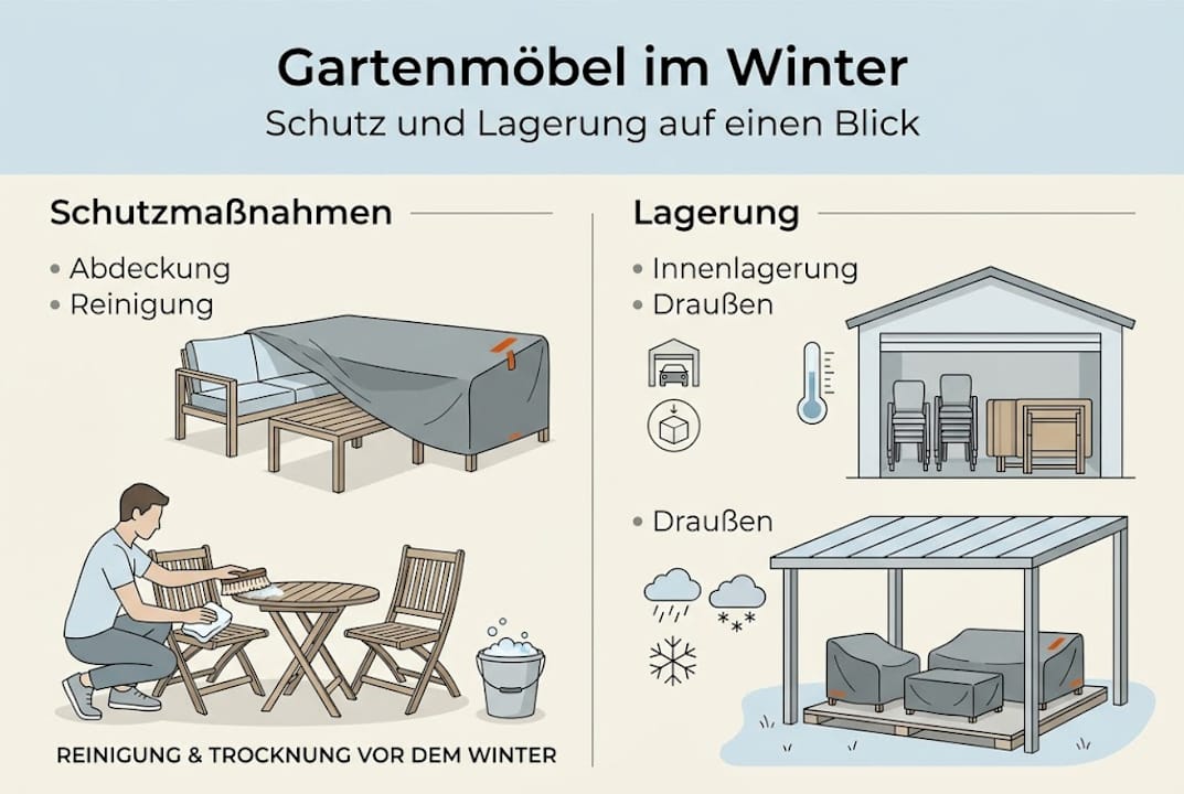 Gartenmöbel im Winter richtig lagern – Die wichtigsten Tipps auf einen Blick