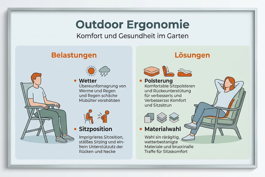 Infografik: Ergonomische Herausforderungen und praktische Lösungen für den Outdoor-Bereich