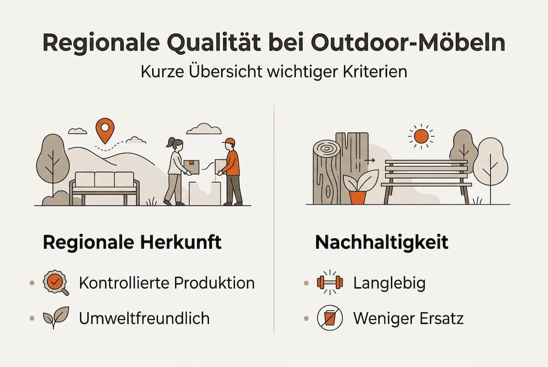 Übersicht: Nachhaltige Outdoor-Möbel aus der Region – Infografik auf einen Blick
