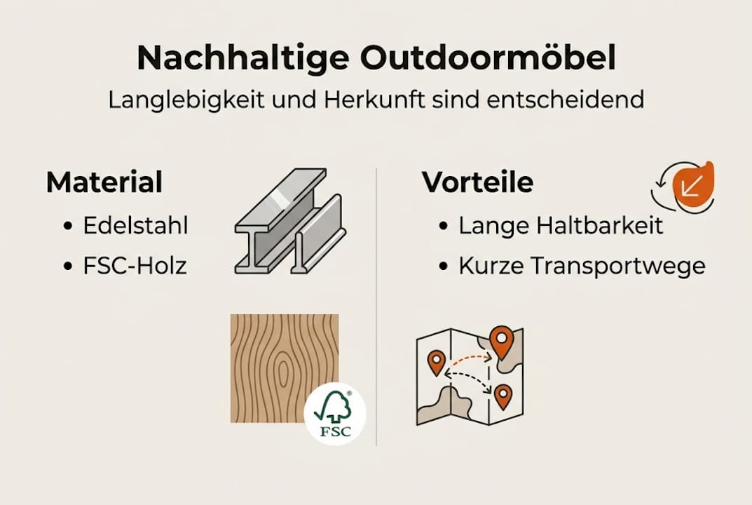 Infografik: Woran erkennt man nachhaltige Garten- und Outdoormöbel?