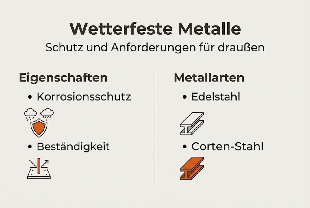 Übersicht: Wetterbeständige Metalle und ihre Schutzklassen im Vergleich