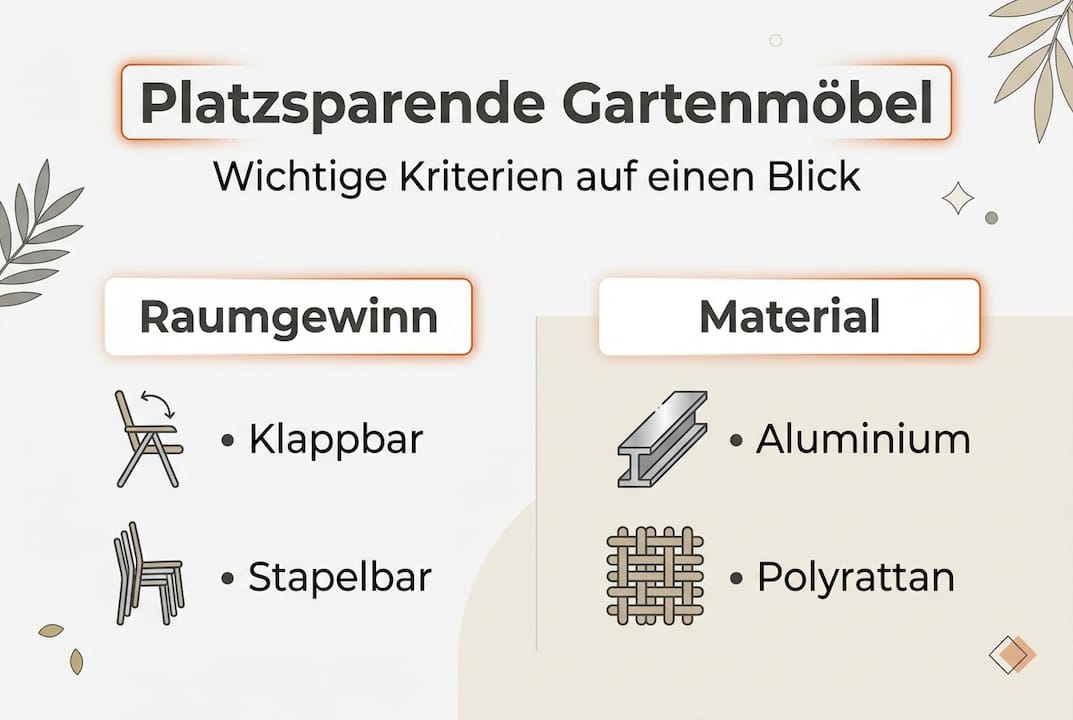 Übersicht: Worauf es bei platzsparenden Gartenmöbeln ankommt