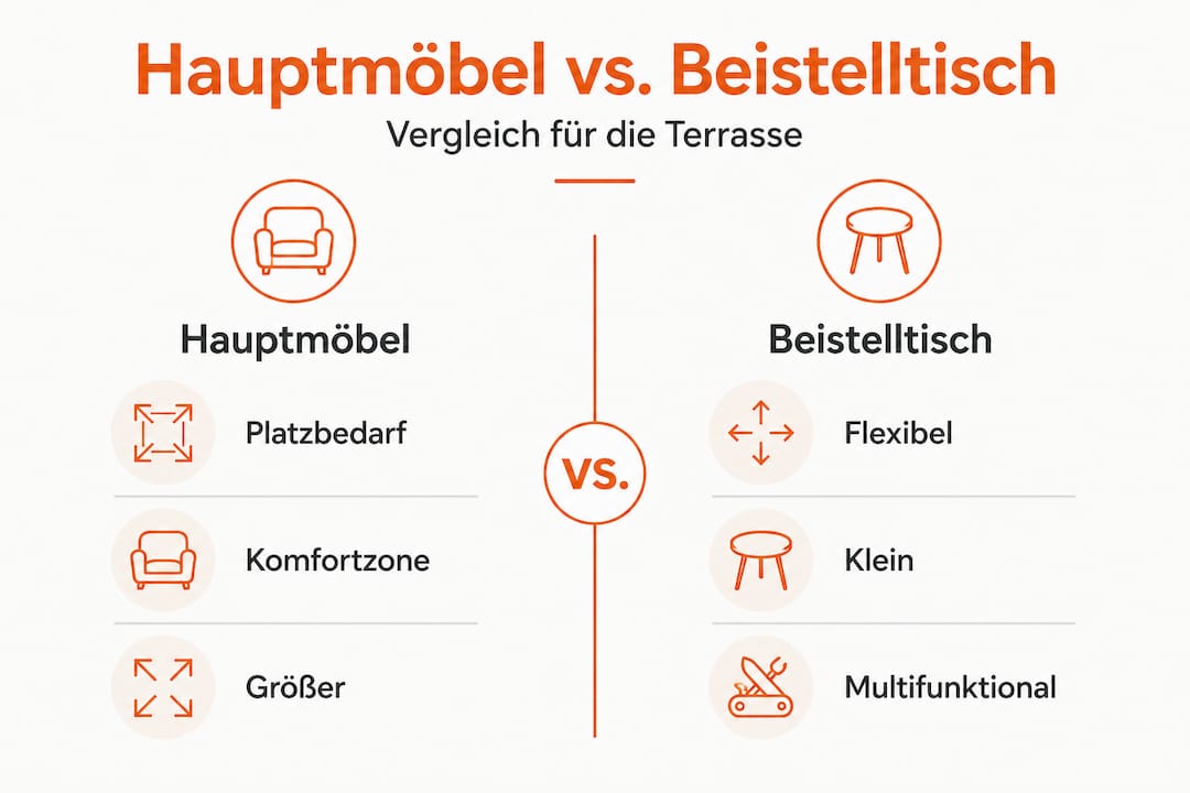 Infografik: Hauptmöbelstücke im Vergleich zum Beistelltisch