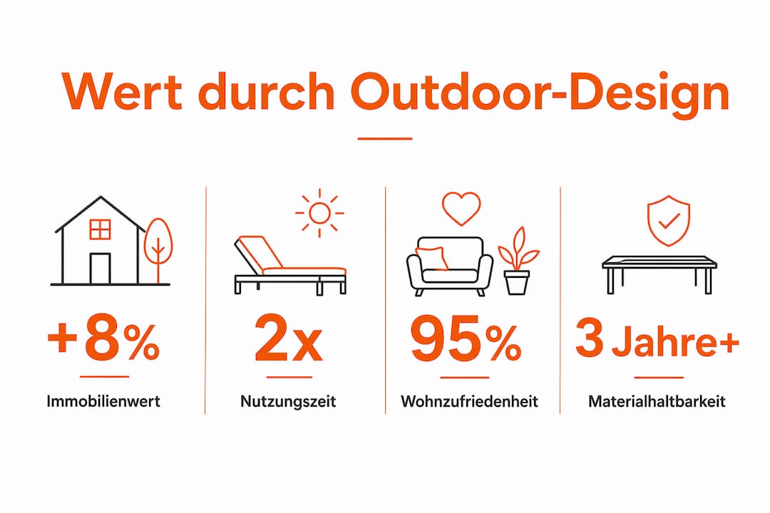 Infografik: Wie durch durchdachtes Outdoor-Design Immobilien an Wert gewinnen – Ihre Vorteile auf einen Blick