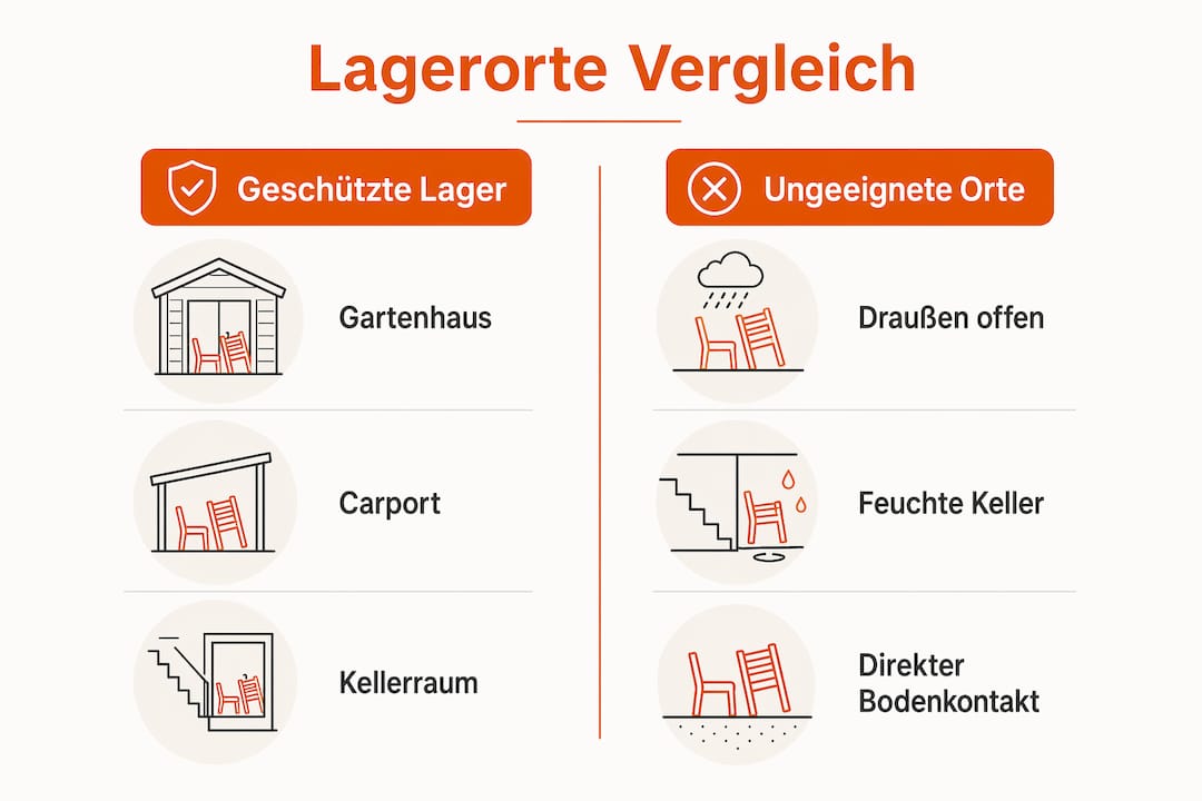 Infografik: Die besten Aufbewahrungsorte für Gartenmöbel im Vergleich