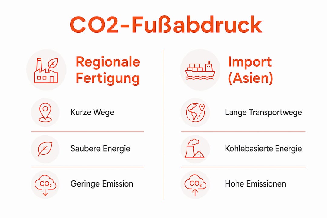 Infografik: Wie groß ist der CO2-Fußabdruck – regionale Produktion im Vergleich zu Importen