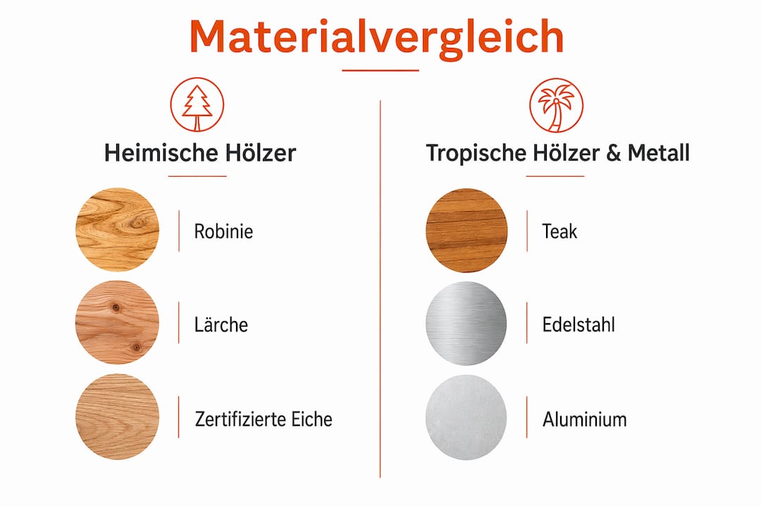 Infografik: Welches Material eignet sich am besten für nachhaltige Gartenmöbel?