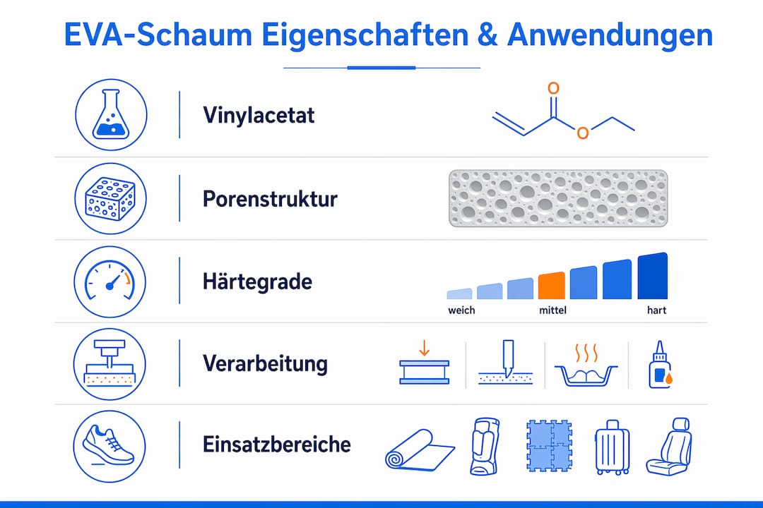 Übersicht: Die wichtigsten Eigenschaften und Einsatzbereiche von EVA-Schaum auf einen Blick