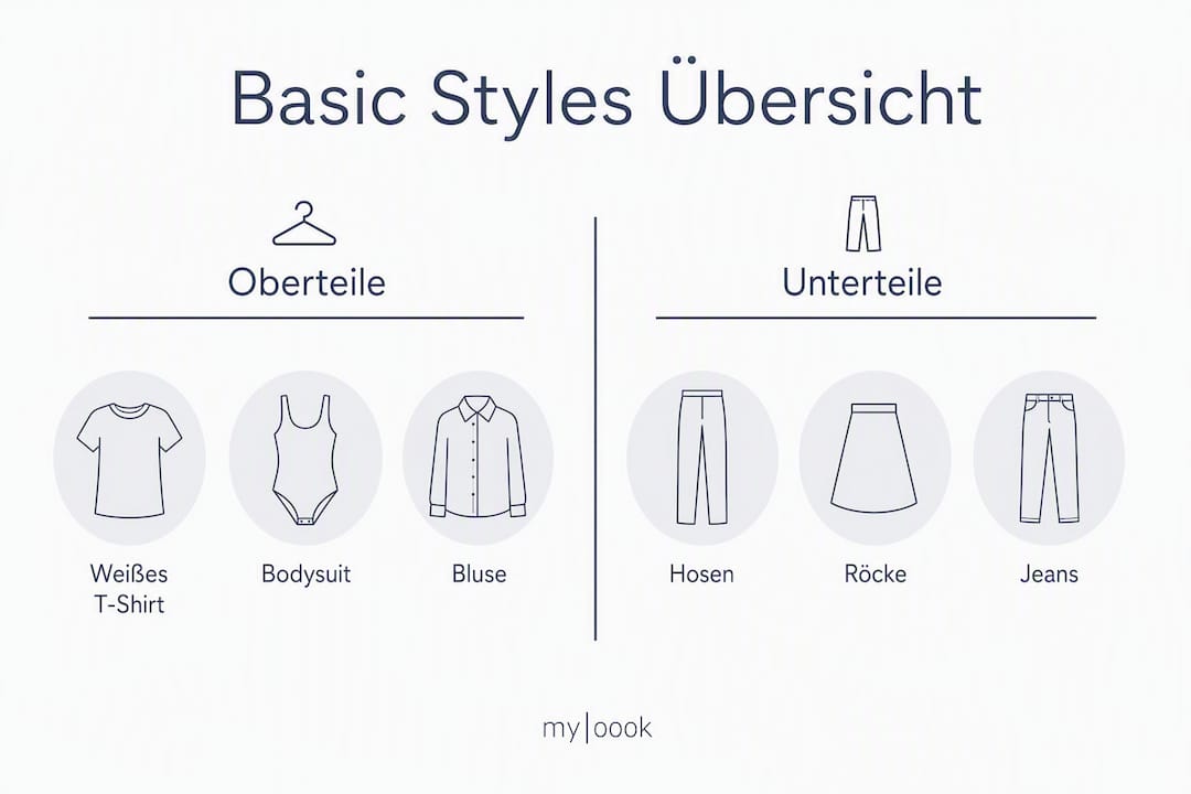 Übersichtsgrafik mit verschiedenen Grundstilrichtungen und passenden Beispielen