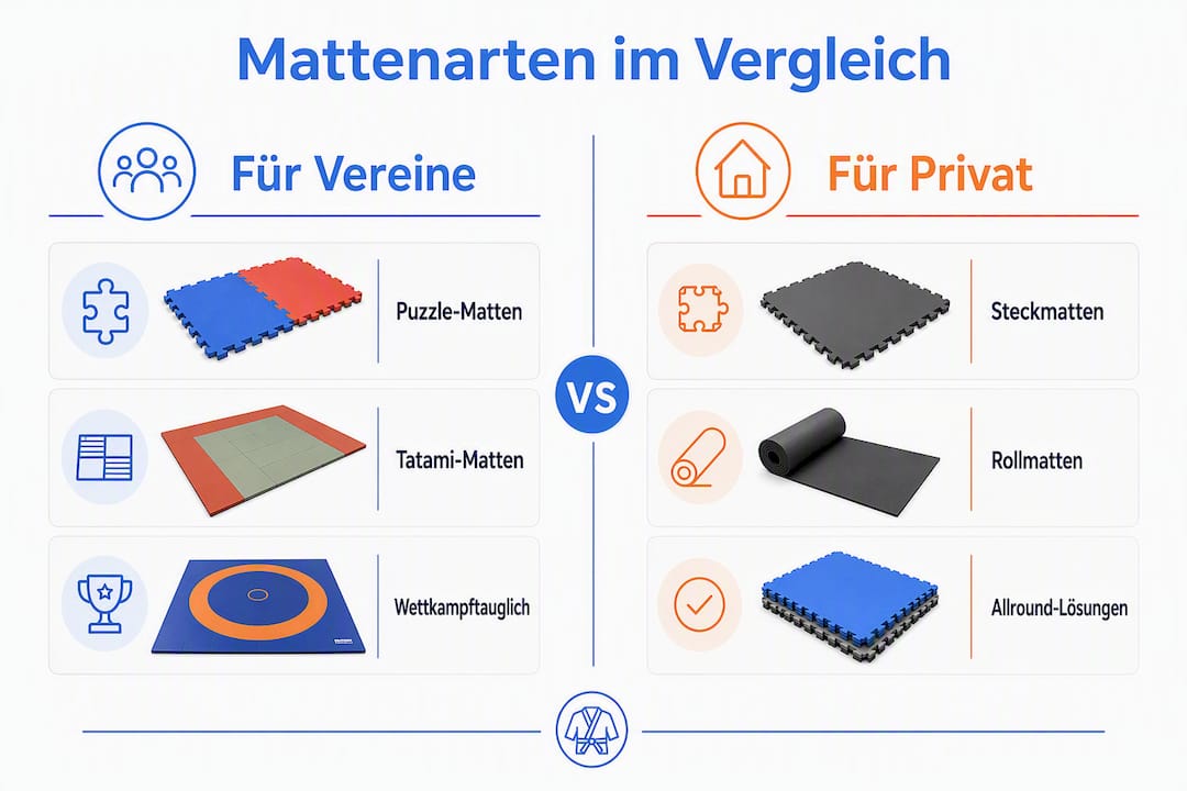 Infografik: Matten im Vergleich – die besten Optionen für Vereine und den privaten Gebrauch