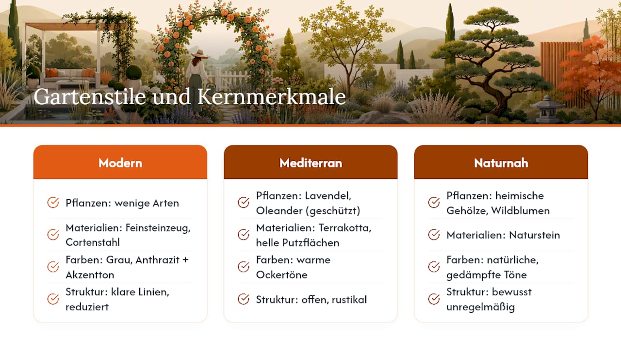 Welcher Stil passt zu Ihrem Garten und Ihrem Haus? — overview diagram