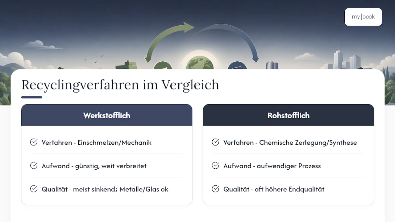 Übersicht der verschiedenen Recyclingverfahren im Vergleich
