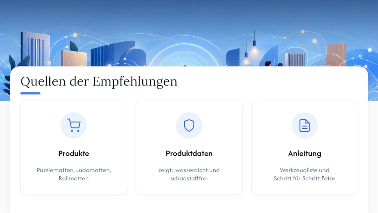 Woher kommen die Empfehlungen von Just-mats? — overview diagram