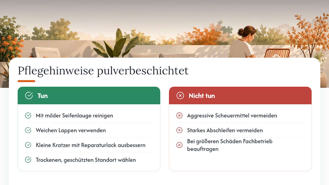 Wie pflegepflichtig sind pulverbeschichtete Oberflächen wirklich? — overview diagram
