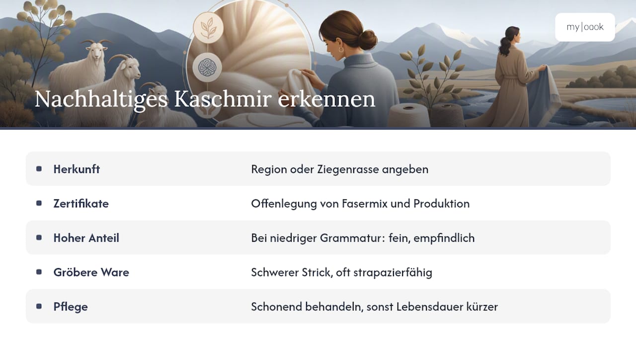 Woran erkennst du nachhaltiges Kaschmir beim Kauf? — overview diagram