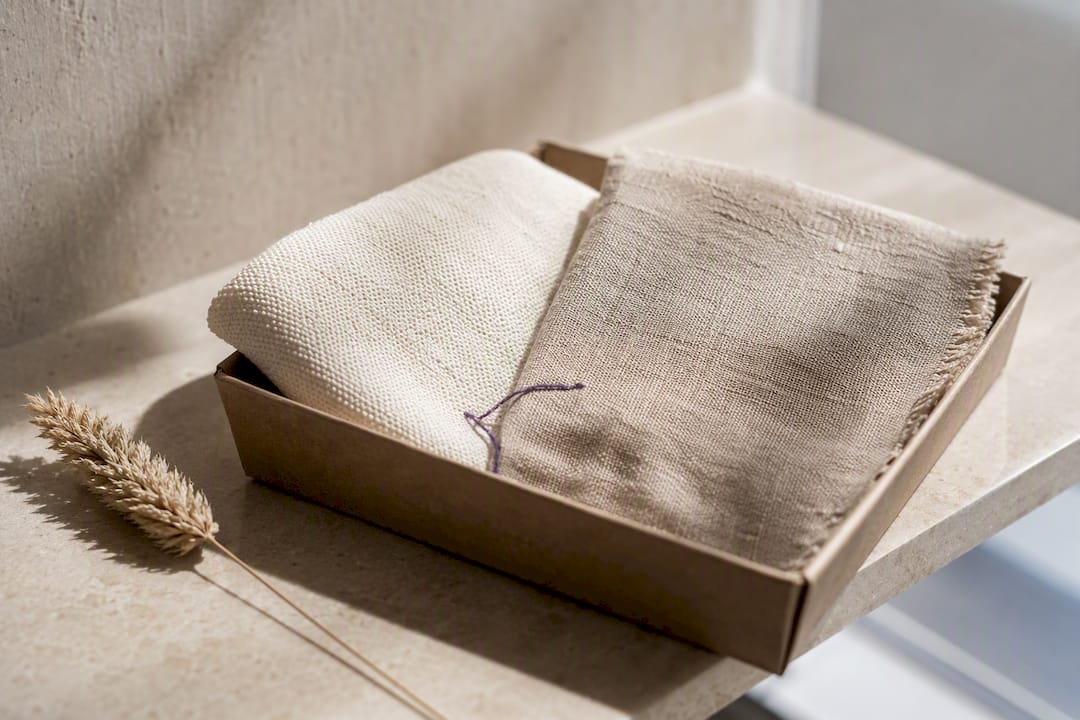 Materialmix aus Bio-Baumwolle und Leinen