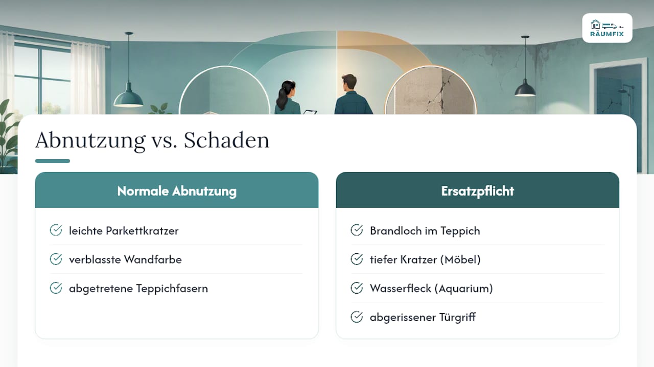 Unterschied zwischen normalem Verschleiß und reparaturpflichtigem Schaden