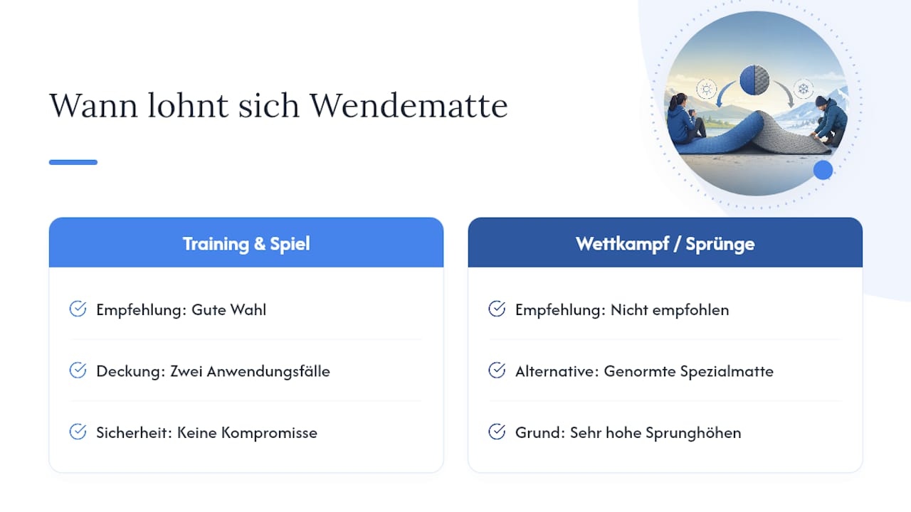 Einordnung durch Just‑Mats: Wann lohnt sich eine Wendematte wirklich? — overview diagram