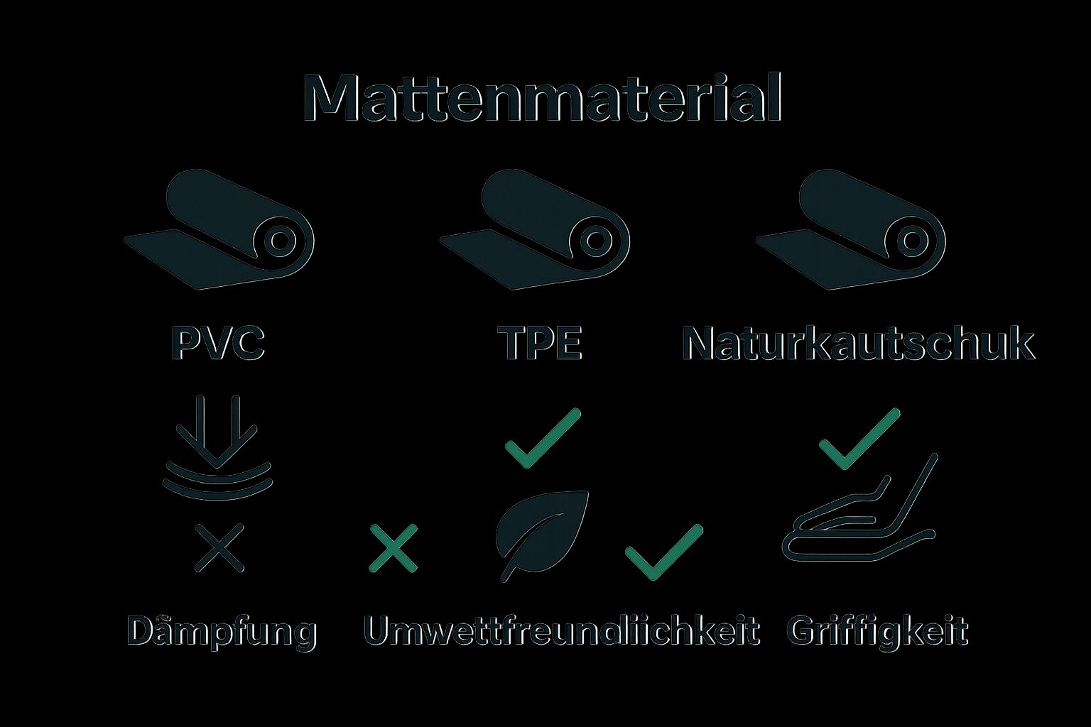 Vergleich von Fitnessmatten Materialien: Dämpfung, Umweltfreundlichkeit, Griffigkeit