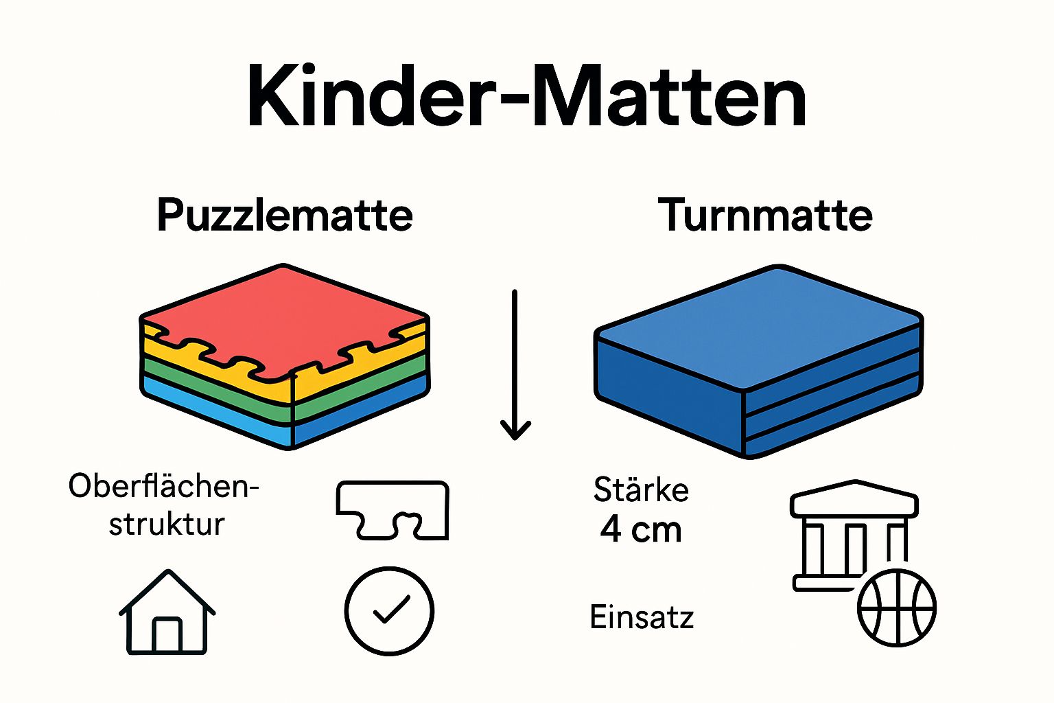 Infographic comparing puzzle mat and gym mat for kids.