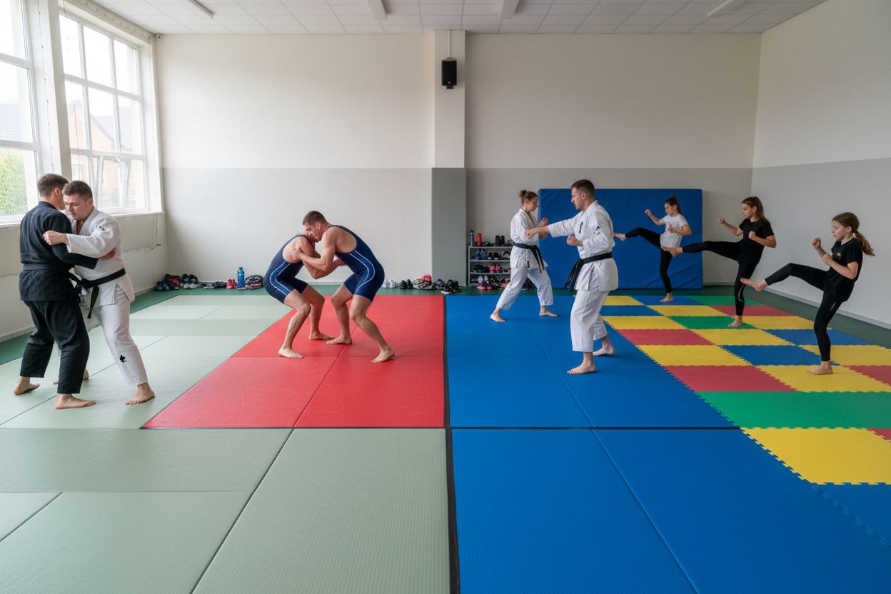verschiedene Kampfsportmatten
