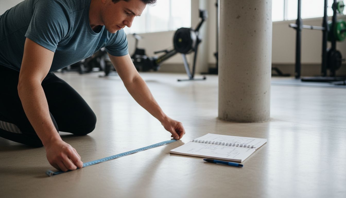 Trainingsraum Boden Vermessung Matten