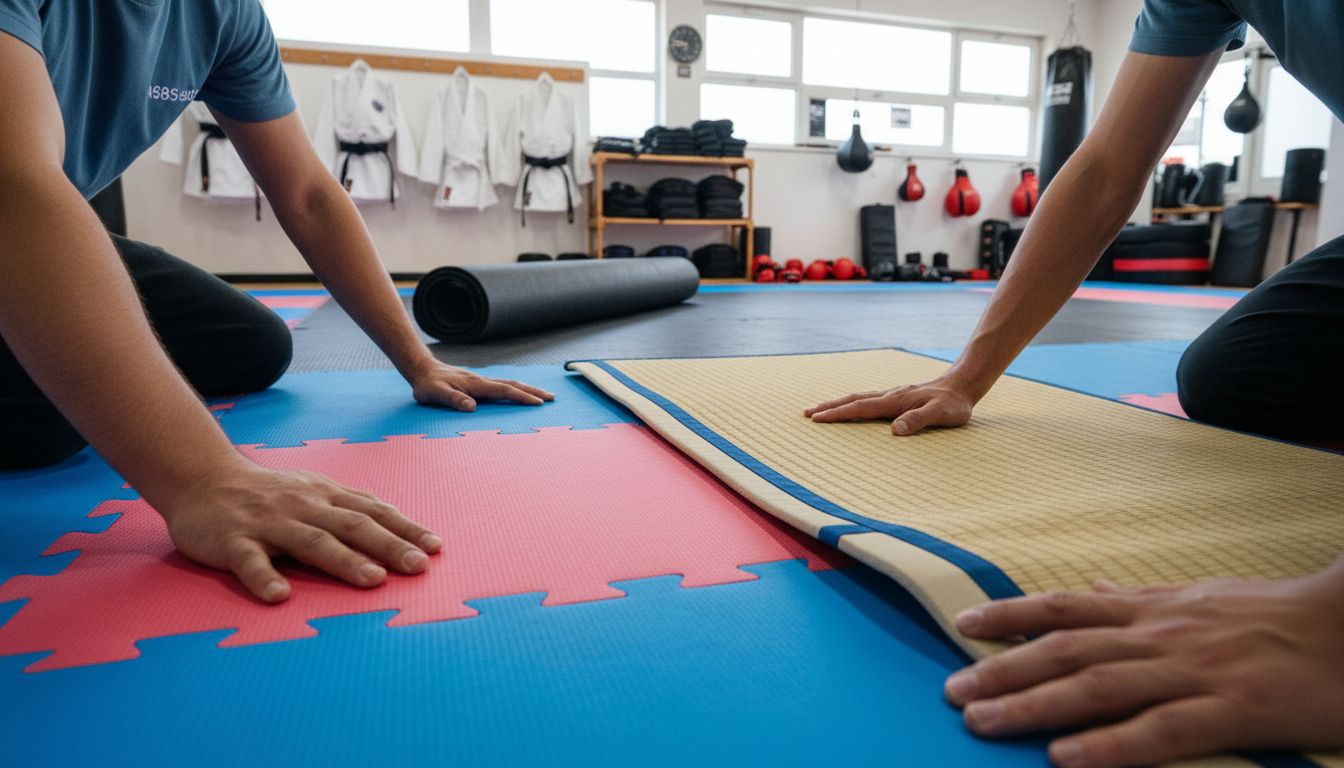 Kampfsportmatten Montage