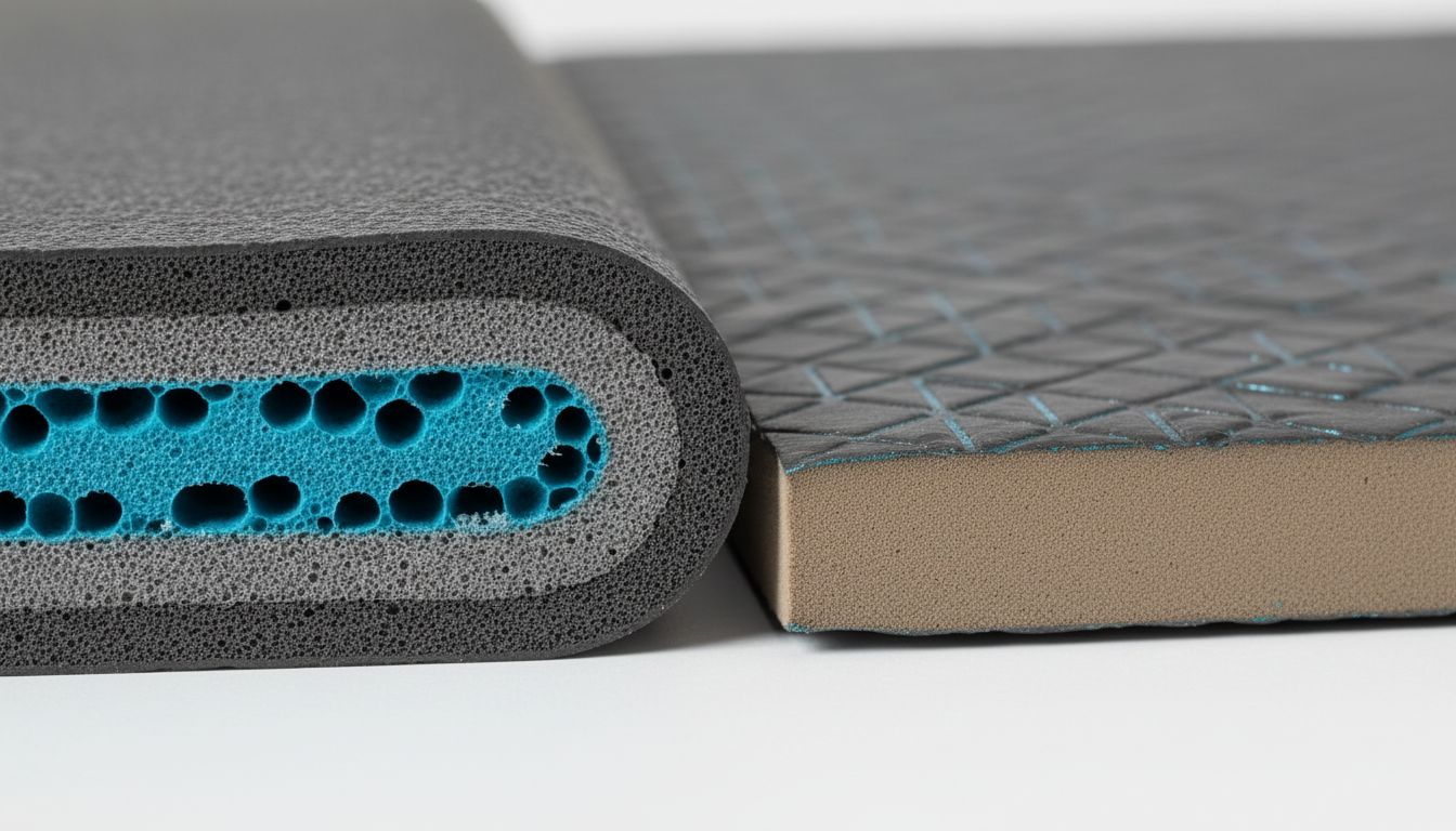 Materialstrukturen von Sportmatte und Yogamatte im Vergleich