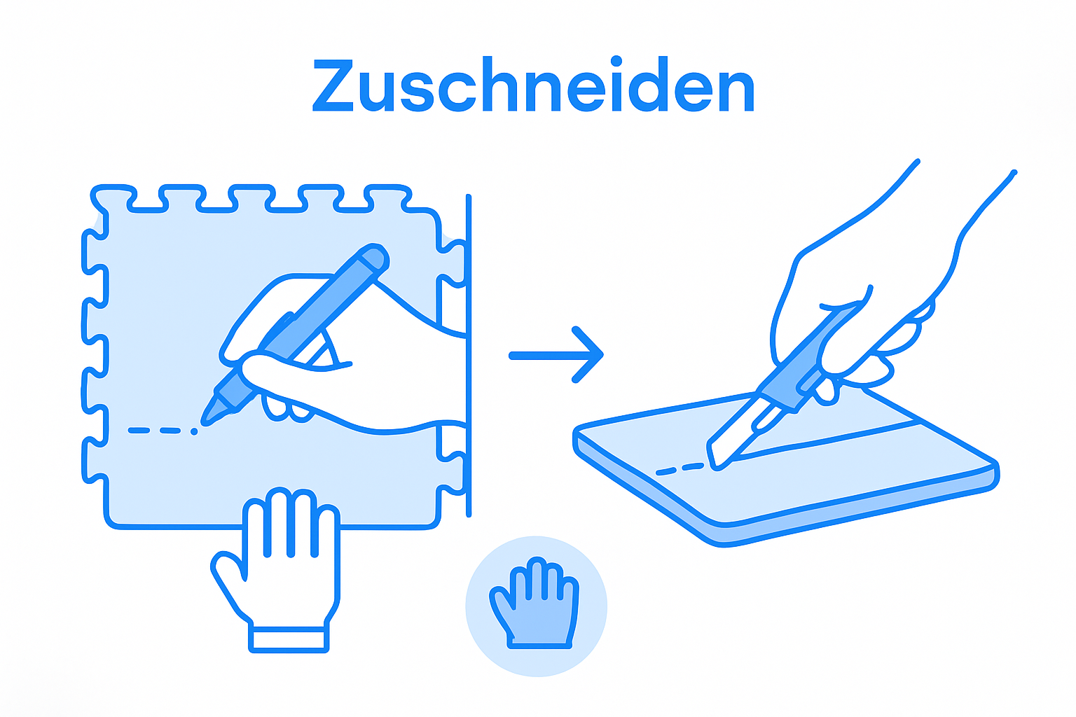 So gelingt das Zuschneiden einer Puzzlematte – Schritt für Schritt erklärt