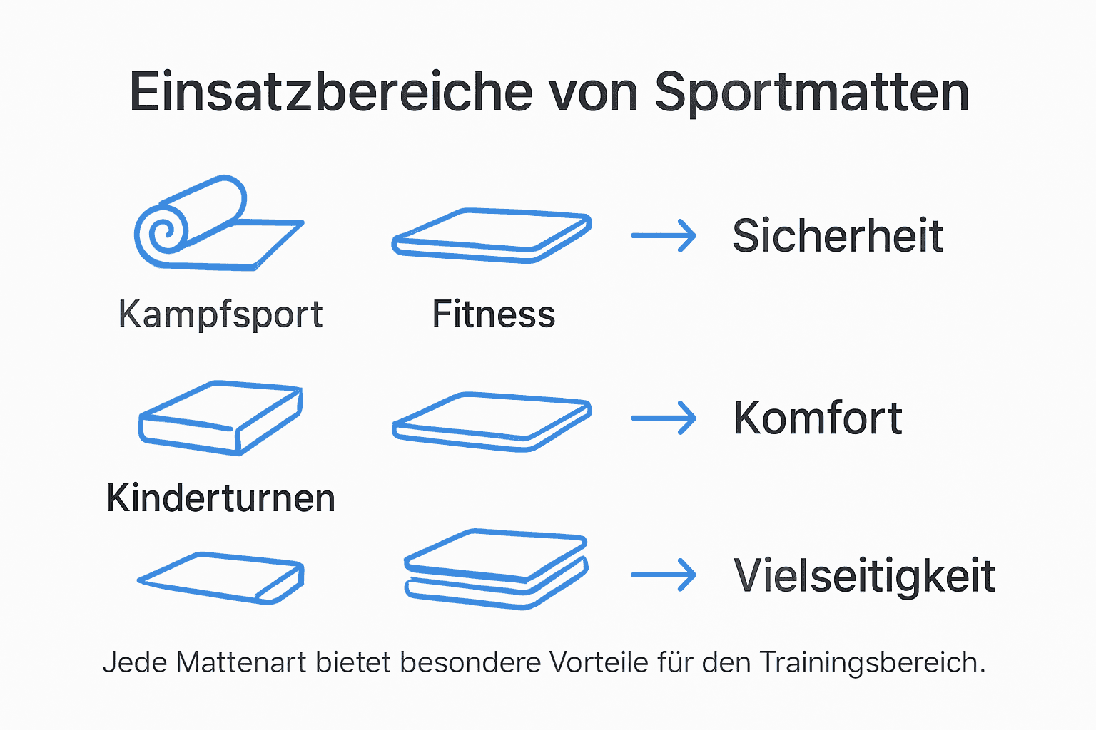 Übersicht: Verschiedene Mattenarten und ihre Verwendung im Vereinsalltag