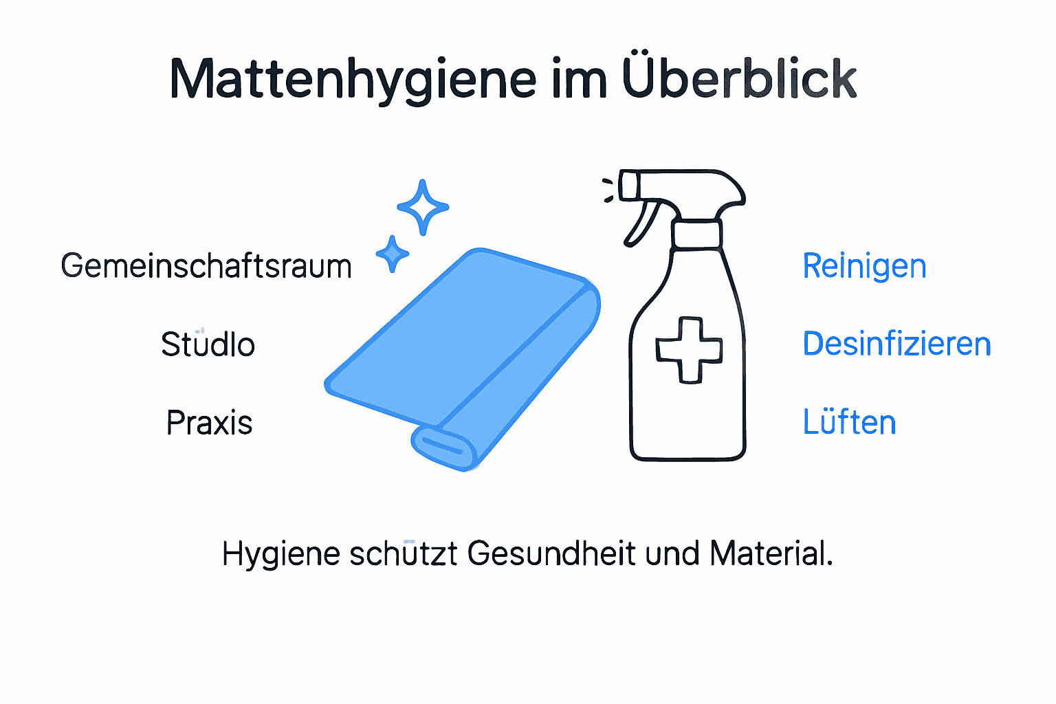 Infografik: So bleiben Fitnessmatten hygienisch und sauber – Tipps zur richtigen Reinigung und Desinfektion
