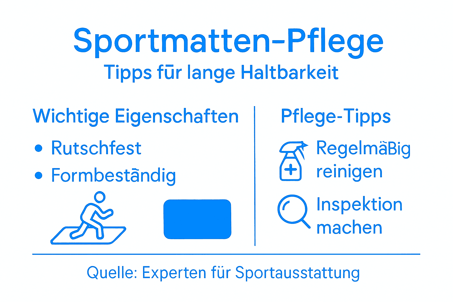Infografik: So bleibt deine Sportmatte sauber und langlebig – die besten Pflegetipps auf einen Blick