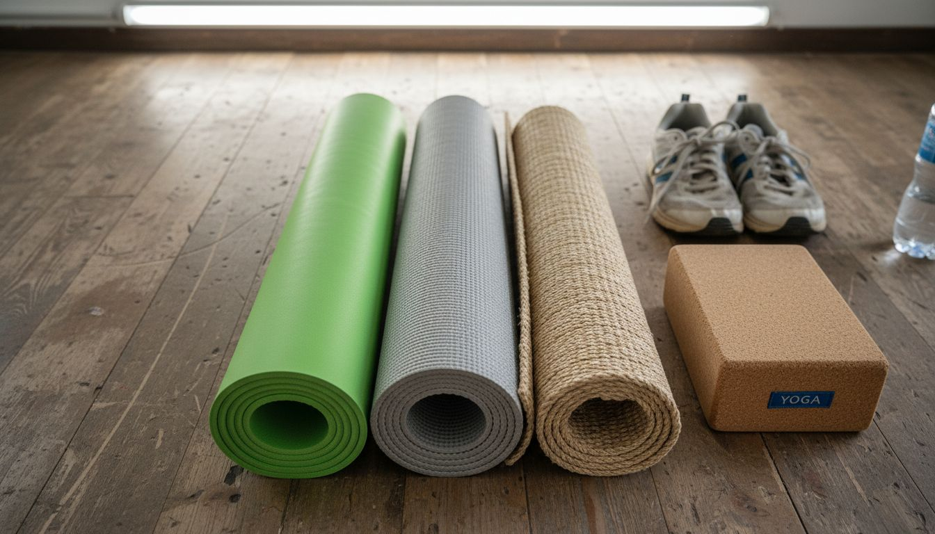 Detailaufnahme verschiedener Materialien von Trainingsmatten