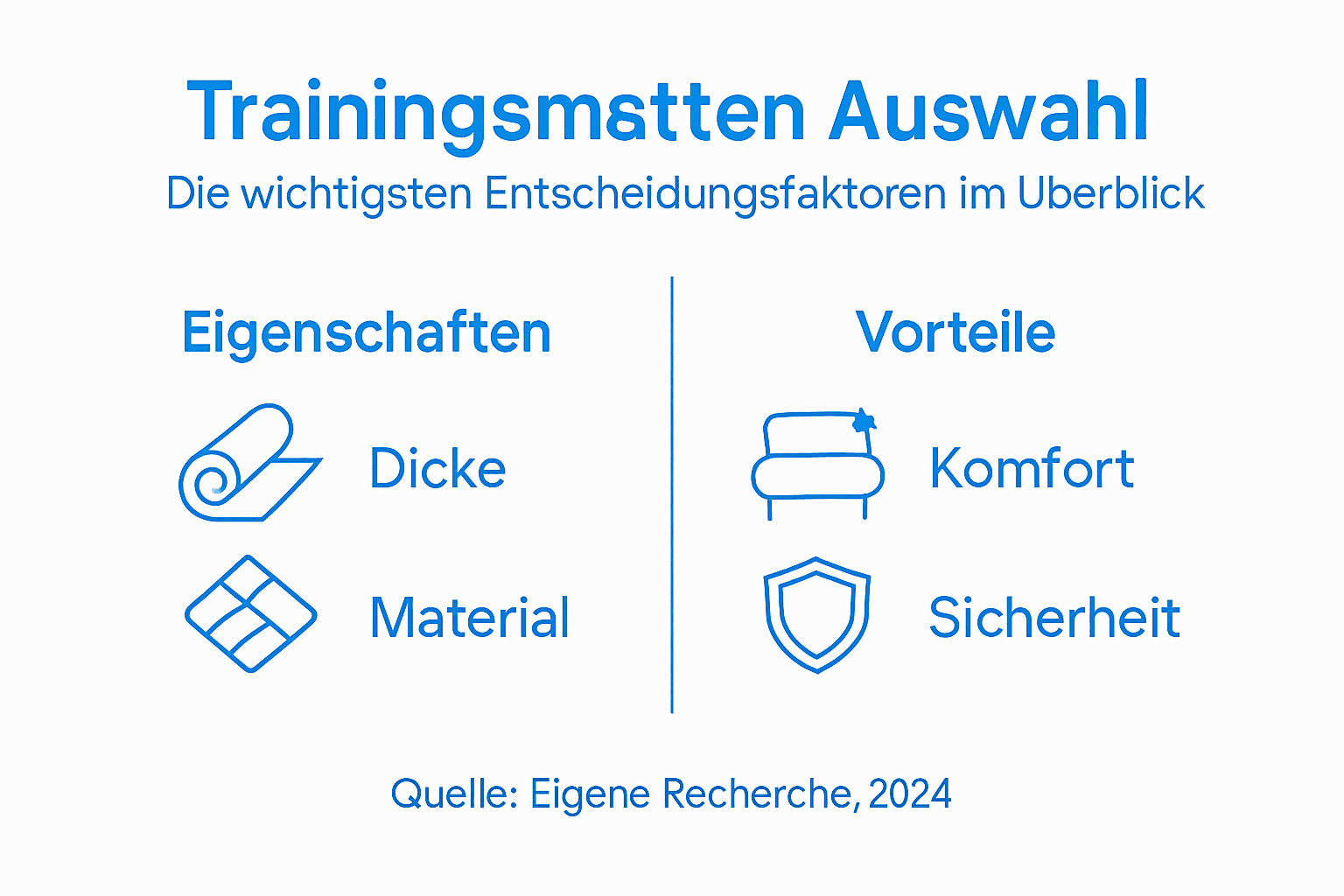 Übersicht: Worauf sollte man bei der Auswahl einer Trainingsmatte achten?