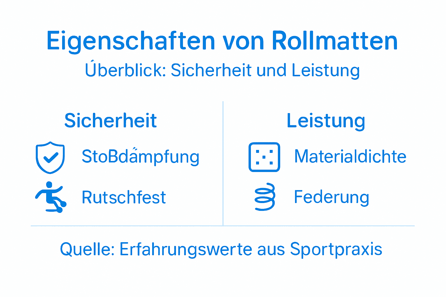 Übersicht: Sicherheitsaspekte und Leistungsmerkmale von Rollmatten
