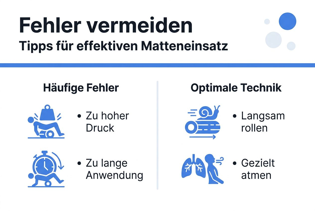 Infografik: Typische Fehler bei der Verwendung von Rollmatten – und wie man sie vermeidet
