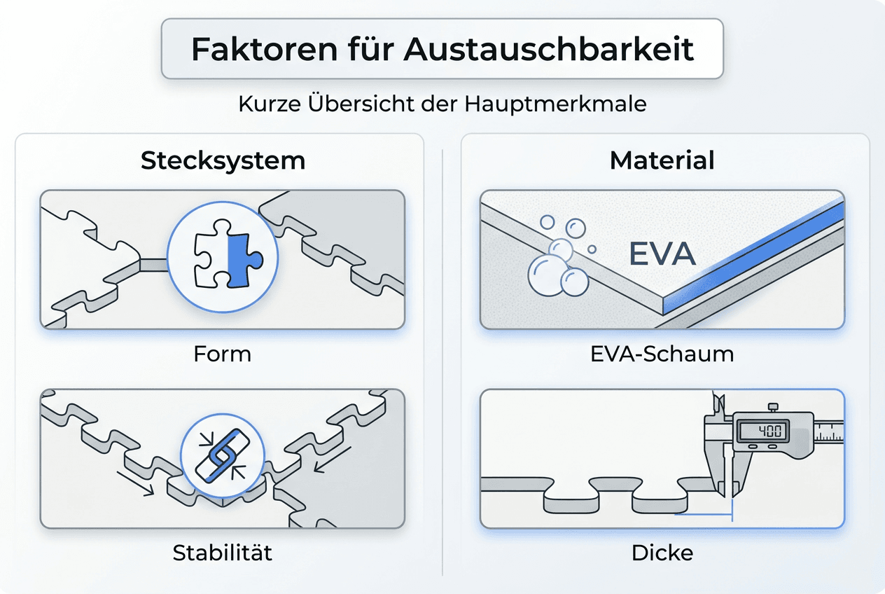 Infografik: Die wichtigsten Faktoren für die Kompatibilität von Puzzlematten