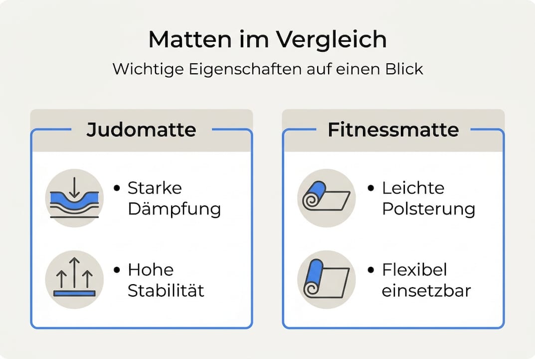 Übersicht: Was unterscheidet eine Judomatte von einer Fitnessmatte?