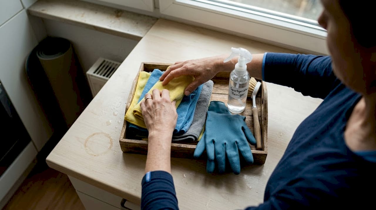 Praktische Helfer und Reinigungsmittel für die Mattenpflege
