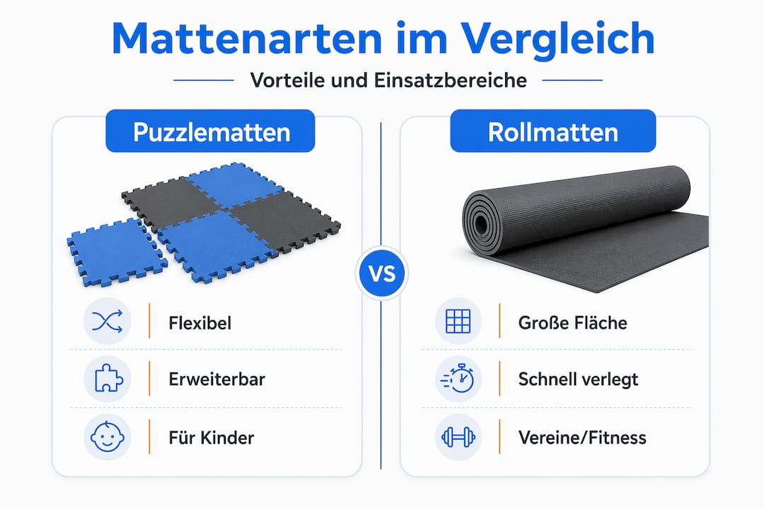 Puzzlematten oder Rollmatten – welcher Untergrund passt besser?