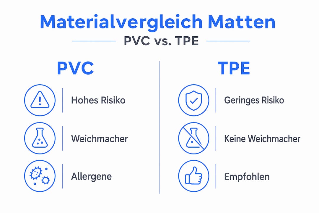 Vergleichsgrafik: Wie sicher sind Fitnessmatten aus PVC und TPE wirklich?