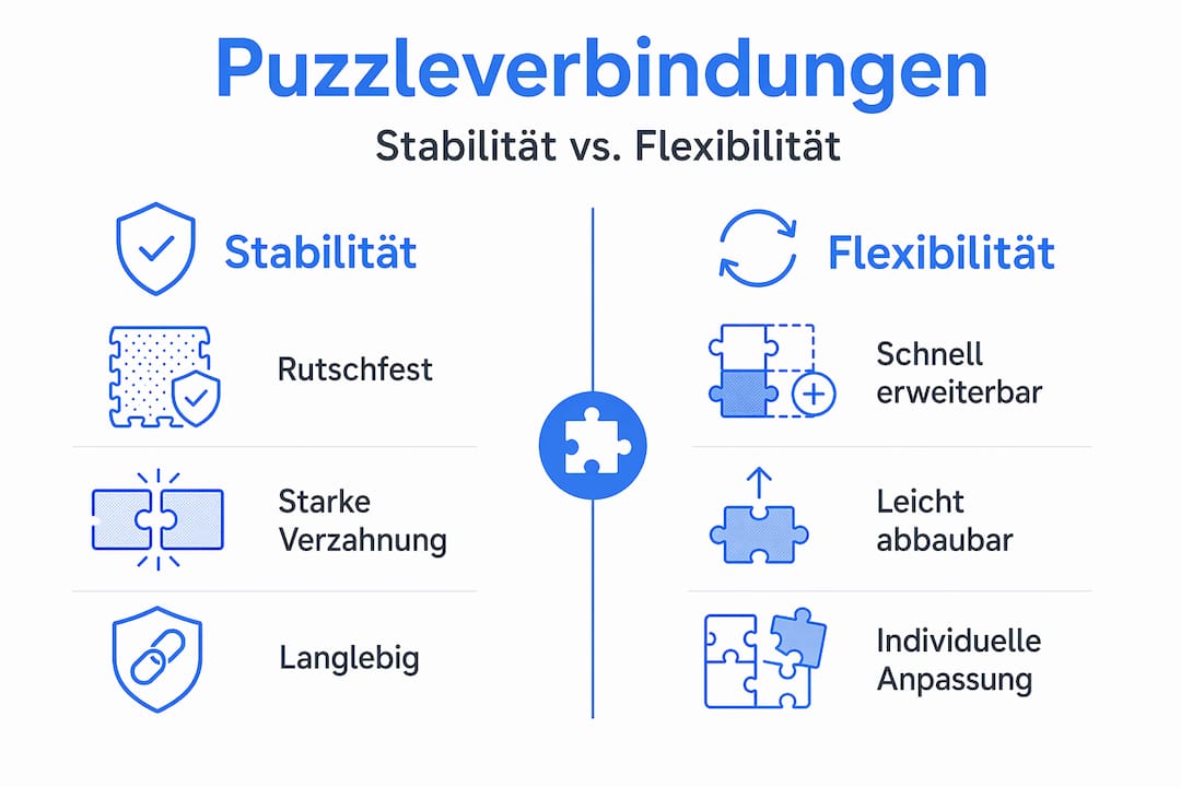 Grafik: Wie stabil und flexibel sind verschiedene Puzzle-Verbindungen?