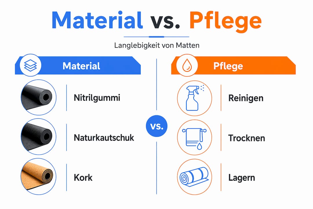 Infografik: Langlebigkeit von Matten – Welches Material hält was aus und wie wichtig ist die richtige Pflege?